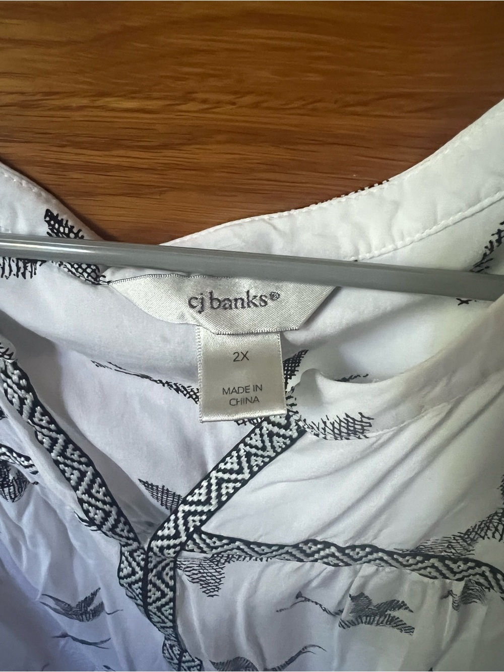 CJ Banks White and Black Printed Women's Chemise